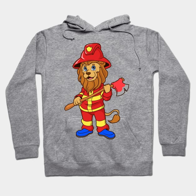 Fireman Tiger Hoodie by Modern Medieval Design